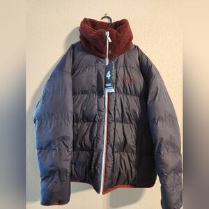 FourLaps NWT Polar Quilted Sherpa Reversible Jacket Burgundy/Smoke size medium